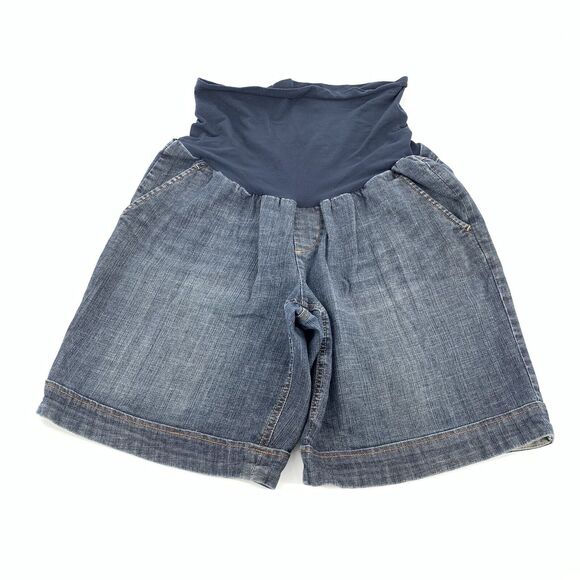 American Star Jean Maternity Shorts Size XL Womens Medium Blue Wash Denim Modest - Picture 1 of 5